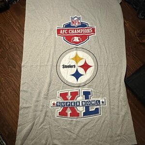 VINTAGE NFL Steelers Super Bowl XL Blanket twin bed size good condition RARE